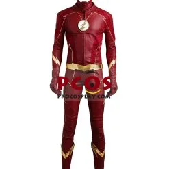 The Flash Season 4 The Flash Barry Allen Leather Hood Version Cosplay Costume Mp005135