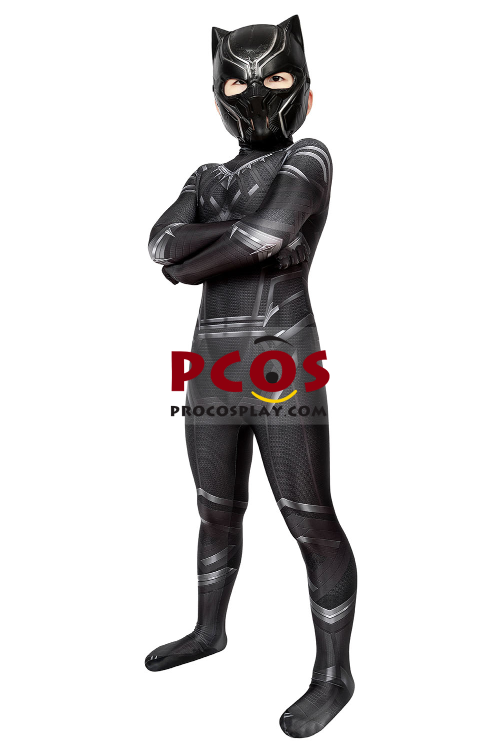 Civil War T'Challa Black Panther Cosplay Costume Jumpsuit For Kid C00253 3 Civil War T'Challa Black Panther Cosplay Costume Jumpsuit For Kid C00253 - Image 2